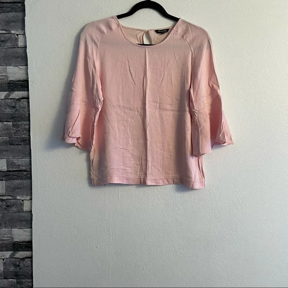 massimo dutti pink bell sleeve blouse - Picture 2 of 11